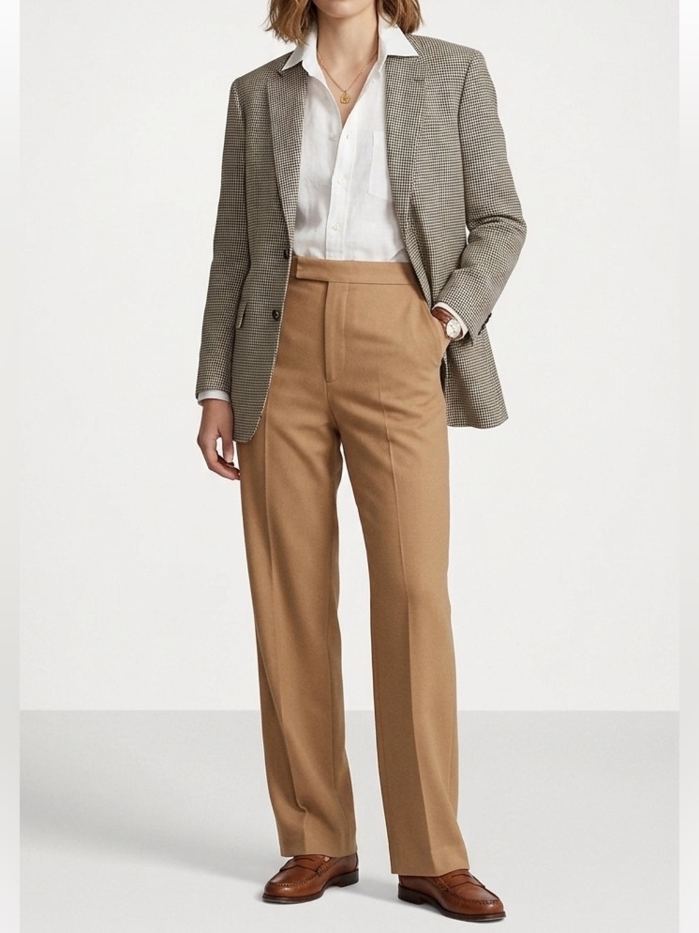 Tommy Hilfigure Wool Lined Brown & Beige Blazer Size 42S